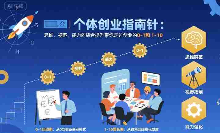 个体创业指南针，思维、视野、能力的综合提升带你走过创业的0-1和1-10【音频】-中创网_分享创业项目_互联网资源