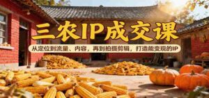 三农IP成交课：从定位到流量、内容，再到拍摄剪辑，打造能变现的IP-中创网_分享创业项目_互联网资源