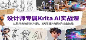 设计师专属Krita AI实战课:从软件安装到3D转换,3天掌握AI辅助手绘全技能-中创网_分享创业项目_互联网资源