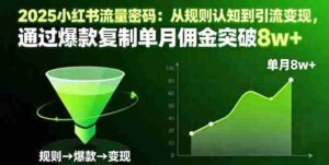 (16257期)2025小红书流量密码:从规则认知到引流变现,通过爆款复制单月佣金突破8w+-中创网_分享创业项目_互联网资源