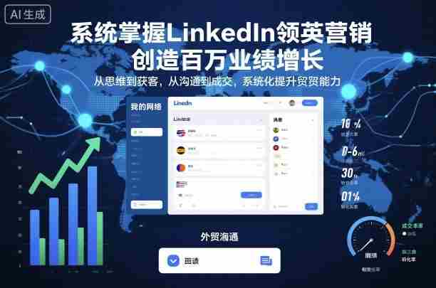 系统掌握LinkedIn领英营销,创造百万业绩增长,从思维到获客,从沟通到成交,系统化提升外贸能力