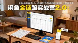 （16263期）闲鱼全链路实战营2.0：9月新规过后从选品到标准化运营，7天快速出单-中创网_分享创业项目_互联网资源