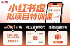 小红书虚拟项目特训课，帮你从0到1打造稳定盈利的店铺，抓住流量红利（更新9月）-中创网_分享创业项目_互联网资源