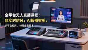 （16279期）全平台无人直播课程：非实时防风＋AI智播智剪＋多平台矩阵，10月全套技术-中创网_分享创业项目_互联网资源