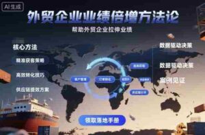 外贸企业业绩倍增方法论，帮助外贸企业拉伸业绩-中创网_分享创业项目_互联网资源