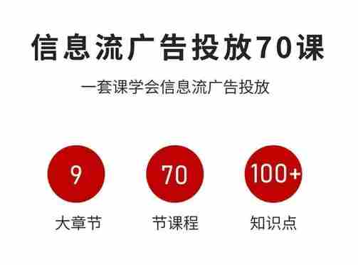 信息流广告投放实战70课，一套课学会信息流广告投放，迄今为止，最系统化教程-中创网_分享创业项目_互联网资源