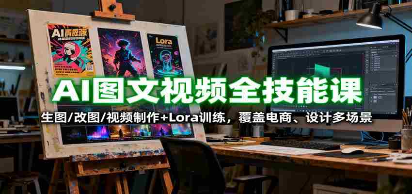 AI图文视频全技能课：生图/改图/视频制作+Lora训练，覆盖电商 、设计多场景-中创网_分享创业项目_互联网资源