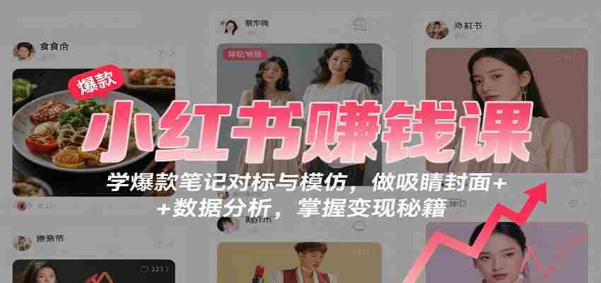 小红书赚钱课：学爆款笔记对标与模仿，做吸睛封面 + 数据分析，掌握变现秘籍-中创网_分享创业项目_互联网资源