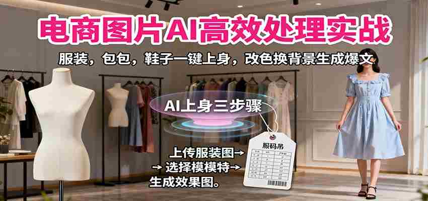 电商图片AI高效处理实战，服装，包包，鞋子一键上身，改色换背景生成爆文-中创网_分享创业项目_互联网资源