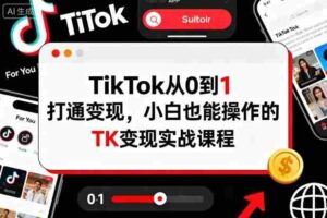 TikTok从0到1打通变现，小白也能操作的TK变现实战课程-中创网_分享创业项目_互联网资源