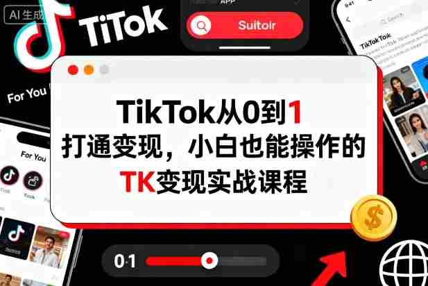 TikTok从0到1打通变现，小白也能操作的TK变现实战课程-中创网_分享创业项目_互联网资源