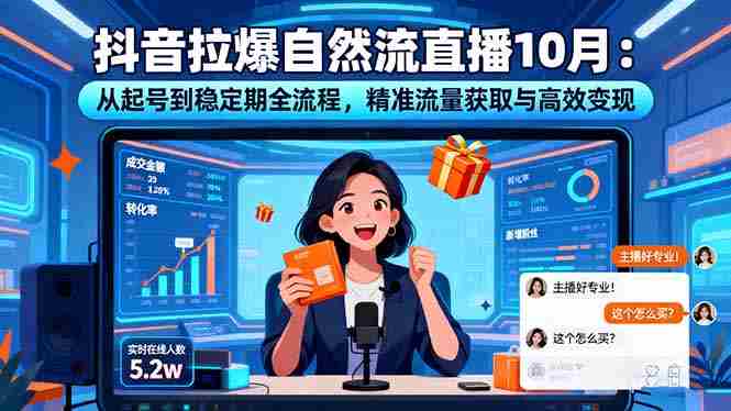 （16339期）抖音拉爆自然流直播10月：从起号到稳定期全流程，精准流量获取与高效变现-中创网_分享创业项目_互联网资源