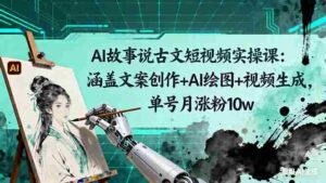 （16369期）AI故事说古文短视频实操课：涵盖文案创作+AI绘图+视频生成，单号月涨粉10w-中创网_分享创业项目_互联网资源