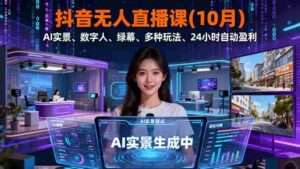 (16355期)抖音无人直播课(10月),AI实景、数字人、绿幕、多种玩法、24小时自动盈利-中创网_分享创业项目_互联网资源