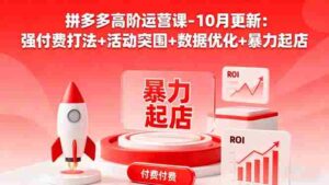 （16366期）拼多多高阶运营课-10月更新：强付费打法+活动突围+数据优化+暴力起店-中创网_分享创业项目_互联网资源
