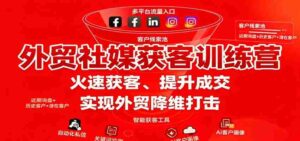 外贸社媒获客训练营，火速获客、提升成交，实现外贸降维打击-中创网_分享创业项目_互联网资源