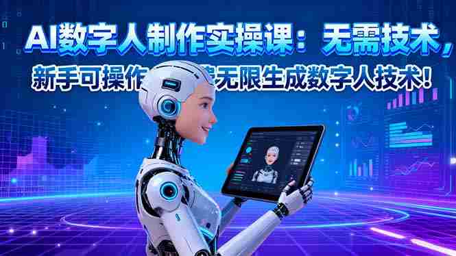 （16376期）AI数字人制作实操课：无需技术，新手可操作，免费无限生成数字人技术！-中创网_分享创业项目_互联网资源