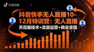 （16372期）抖音快手无人直播10-12月特训营：无人直播天花板技术+流量运营+商业变现-中创网_分享创业项目_互联网资源