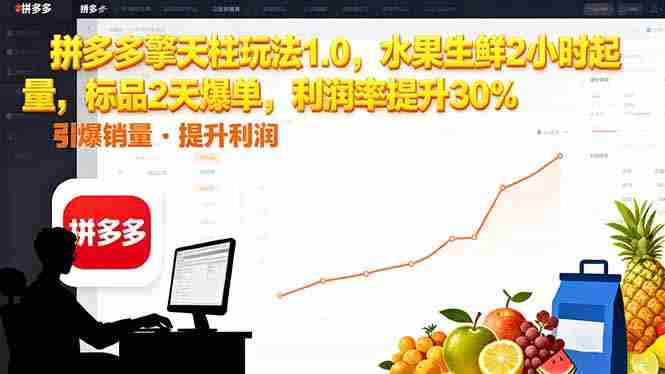 （16429期）拼多多 擎天柱玩法1.0，水果生鲜2小时起量，标品2天爆单，利润率提升30%-中创网_分享创业项目_互联网资源