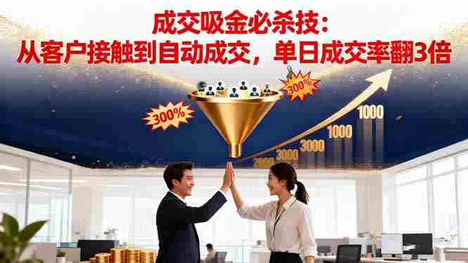 （16432期）吸金成交营销必杀技：从客户接触到自动成交，单日成交率翻3倍-中创网_分享创业项目_互联网资源