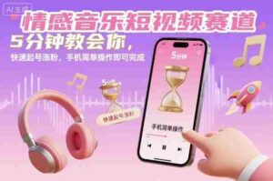 情感音乐短视频赛道，5分钟教会你，快速起号涨粉，手机简单操作即可完成-中创网_分享创业项目_互联网资源