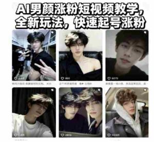 AI男颜涨粉短视频教学，全新玩法，快速起号涨粉-中创网_分享创业项目_互联网资源