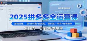 2025拼多多全运营课：基础搭建，强/弱付费/自然流，黑科技 + 切车/旺季爆单-中创网_分享创业项目_互联网资源