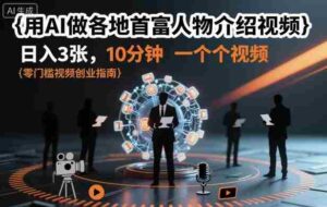 用AI做各地首富人物介绍视频，日入3张，10分钟一个视频-中创网_分享创业项目_互联网资源