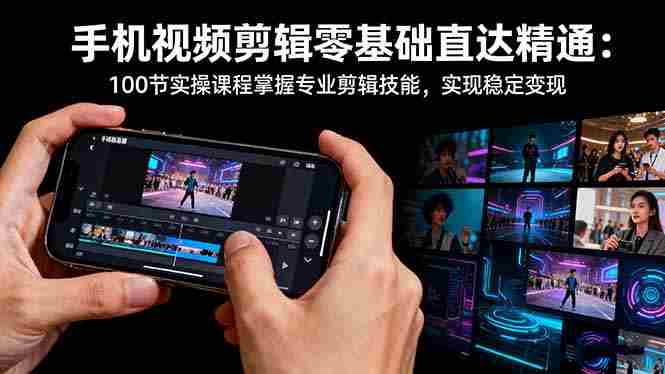 （16466期）手机视频剪辑零基础直达精通：100节实操课程掌握专业剪辑技能，实现稳…-中创网_分享创业项目_互联网资源