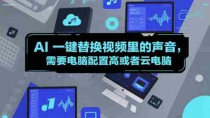 AI一键替换视频里的声音，需要电脑配置高或者云电脑-中创网_分享创业项目_互联网资源