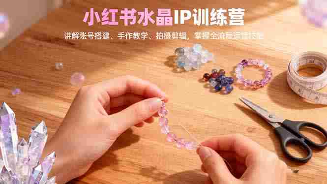 （16475期）小红书水晶IP训练营，讲解账号搭建、手作教学、拍摄剪辑，全流程运营技能-中创网_分享创业项目_互联网资源