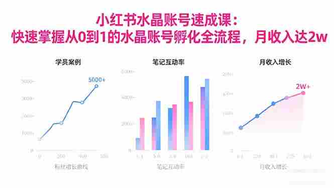 （16476期）2025小红书水晶账号速成课：快速掌握从0-1水晶账号孵化全流程，月收入达2w-中创网_分享创业项目_互联网资源