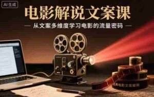电影解说文案课，从文案多维度学习电影的流量密码-中创网_分享创业项目_互联网资源
