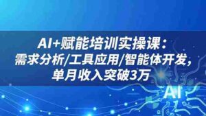 （16517期）AI+赋能培训实操课：需求分析/工具应用/智能体开发，单月收入突破3万-中创网_分享创业项目_互联网资源