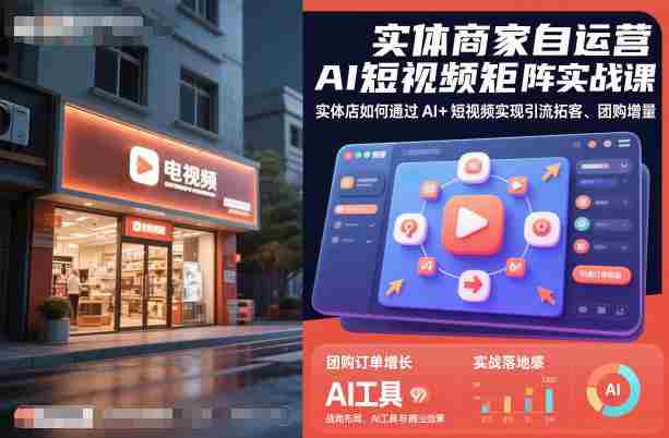 实体商家自运营AI短视频矩阵实战课，实体店如何通过AI+短视频实现引流拓客、团购增量-中创网_分享创业项目_互联网资源