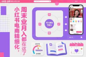 小红书电商精细化运营全流程，周末副业月入1W+，全套方法都在这了-中创网_分享创业项目_互联网资源