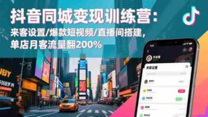 （16571期）抖音同城变现训练营：来客设置/爆款短视频/直播间搭建,单店月客流量翻200%-中创网_分享创业项目_互联网资源