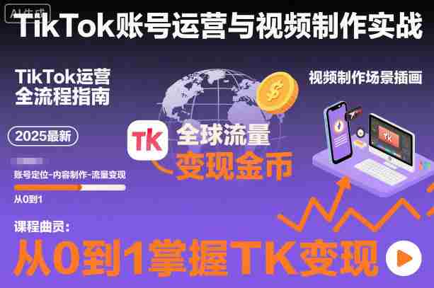 2025最新TikTok账号运营与视频制作实战全流程，从0到1掌握TK变现（含11月最新TK搬运技术）-中创网_分享创业项目_互联网资源