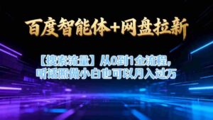 百度智能体+网盘拉新【搜索流量】从0到1全流程，听话照做小白也可以月入过1W-中创网_分享创业项目_互联网资源