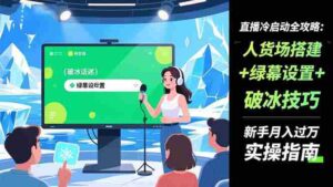 （16605期）直播冷启动全攻略:人货场搭建+绿幕设置+破冰技巧，新手月入过万实操指南-中创网_分享创业项目_互联网资源