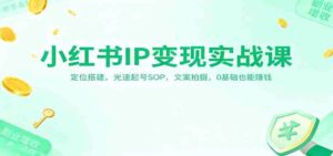 小红书IP变现实战课：定位搭建，光速起号SOP，文案拍摄，0基础也能赚钱-中创网_分享创业项目_互联网资源