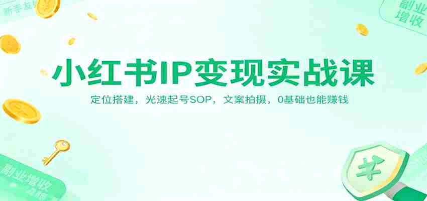 小红书IP变现实战课：定位搭建，光速起号SOP，文案拍摄，0基础也能赚钱-中创网_分享创业项目_互联网资源
