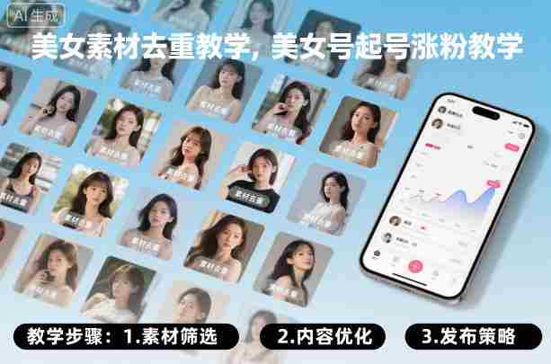 美女素材去重教学，美女号起号涨粉教学-中创网_分享创业项目_互联网资源