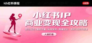 小红书IP商业变现全攻略：定位跃迁+爆款流量+私域裂变+直播转化，高利润闭环搭建-中创网_分享创业项目_互联网资源