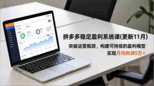 （16641期）拼多多稳定盈利系统课(更新11月)，突破运营瓶颈，构建可持续的盈利模型，实现月均利润5万+-中创网_分享创业项目_互联网资源