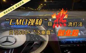EMO自热流创业粉打法,三天起千粉号,单视频十万播放量,多账号矩阵日引精准引流500+-中创网_分享创业项目_互联网资源
