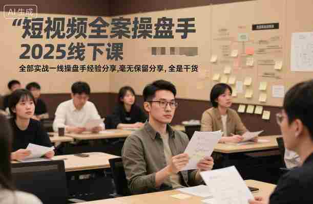 短视频全案操盘手2025线下课，全部实战一线操盘手经验分享，毫无保留分享，全是干货-中创网_分享创业项目_互联网资源