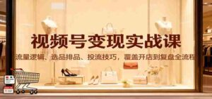 视频号变现实战课：流量逻辑、选品排品、投流技巧，覆盖开店到复盘全流程-中创网_分享创业项目_互联网资源