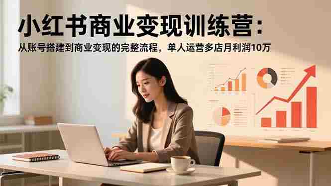 （16698期）小红书商业变现训练营：从账号搭建到商业变现的完整流程，单人运营多店月利润10万-中创网_分享创业项目_互联网资源