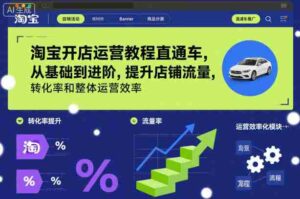 淘宝开店运营教程直通车，从基础到进阶，提升店铺流量，转化率和整体运营效率（更新11月）-中创网_分享创业项目_互联网资源